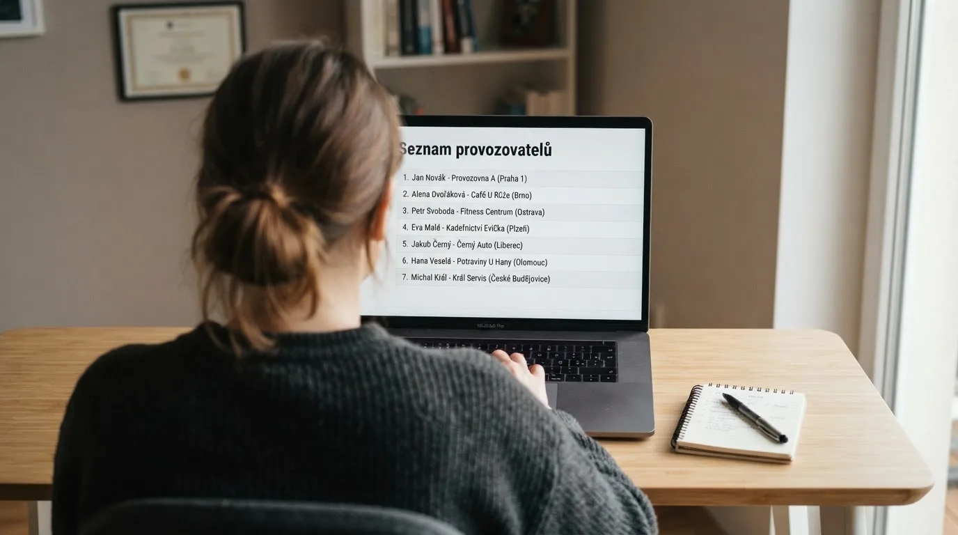 Ukázka veřejného registru Ministerstva financí ČR s výpisem provozovatelů hazardních her a jejich licenčními údaji
